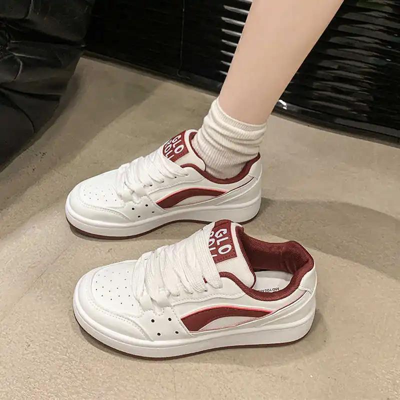 Fashion Thick Sole Demi-season Elderly Sneakers Skateboarding Shoes Size 33 Small Woman Gray Woman Boots Sports Novelties Model