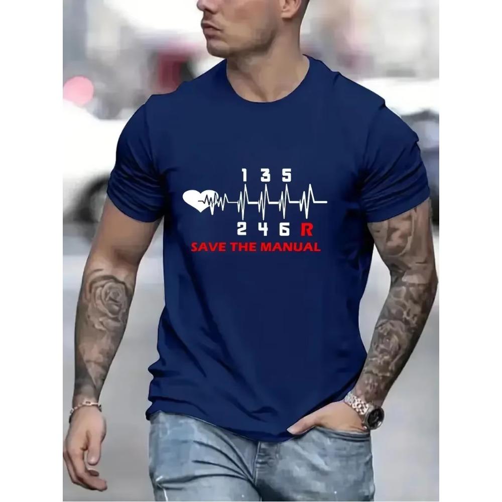 Vintage T Shirts for Men Save The Stick Manual Transmission Three Print Top Oversized Tee Hip Hop T-Shirts Men Clothing Camiseta