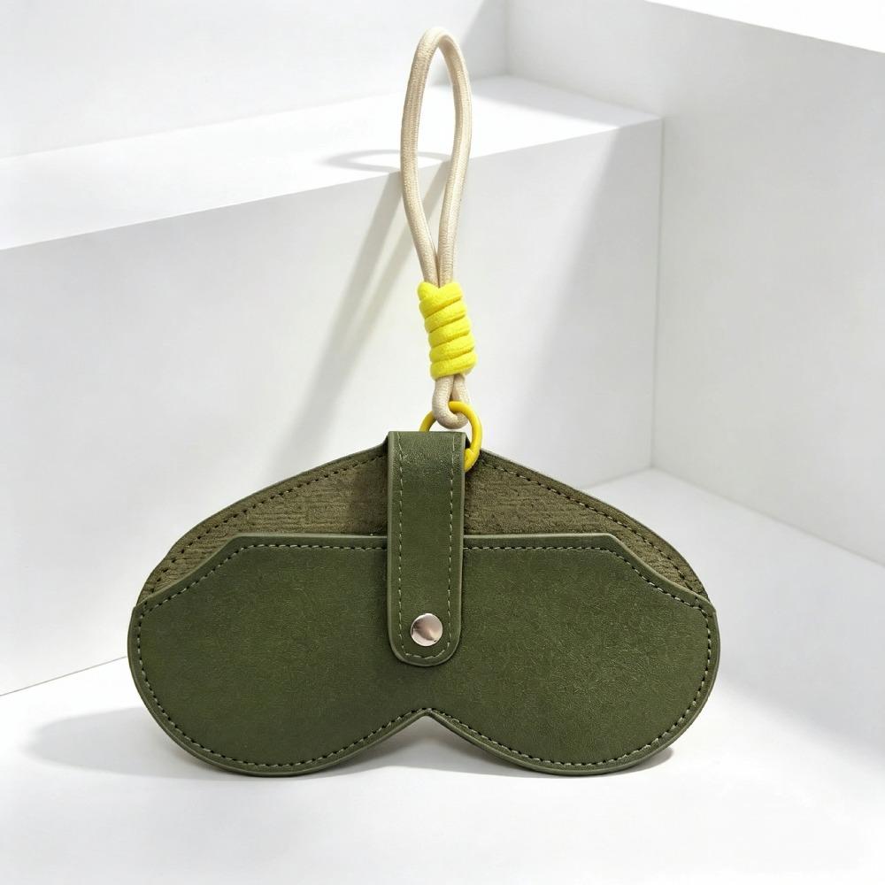Leather Sunglasses Pouch with Lanyard Sunglasses Box Bag Compact Magnetic Glasses Case Travel