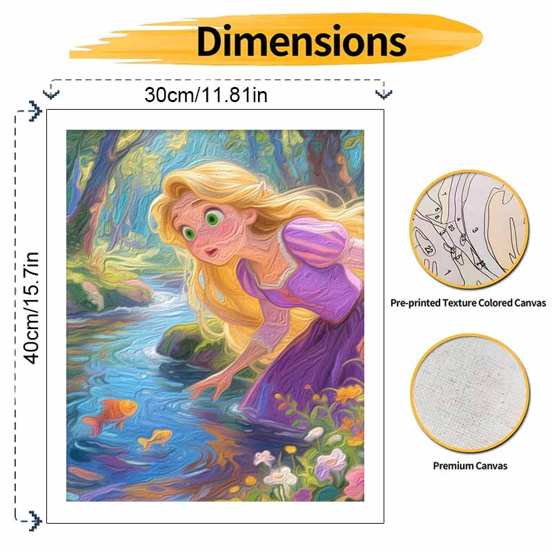 Disney Rapunzel Digital Oil Painting Art Kit Hand Painted Home Decor