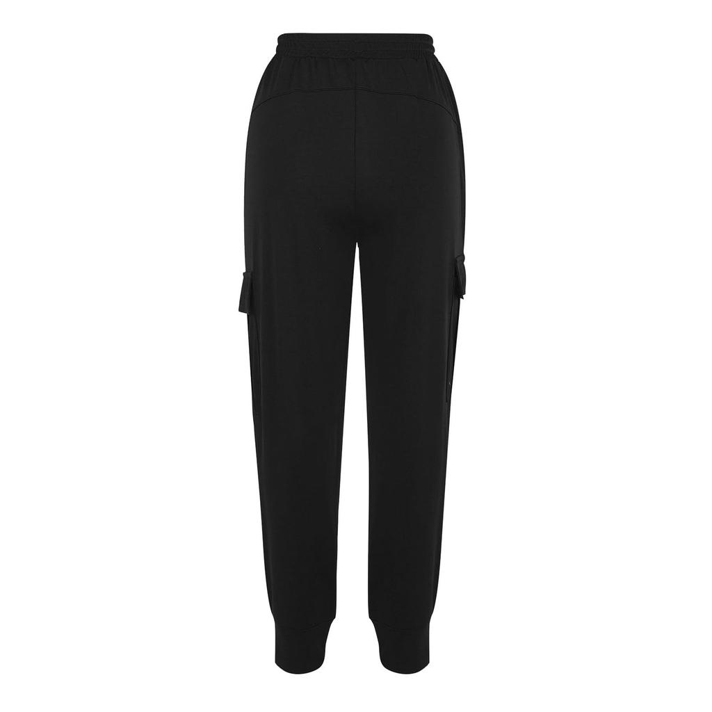 Women's Color Baggy Slimming Running Fitness Pants Pocket Girdle Foot Cargo Pants Long Pants