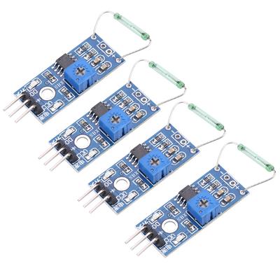 4 pzset Reed Sensor Interruttore Magnetico Modulo Kit Fai da Te Normalmente Aperto