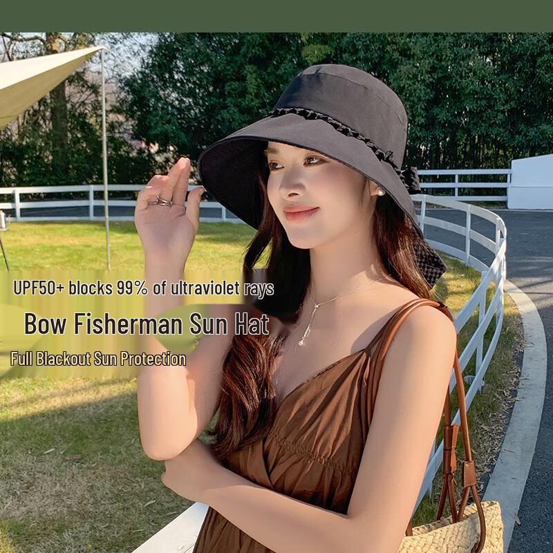 XIN SHENG XIANG Women's Wide-Brim Sun Protection Fisherman Hat