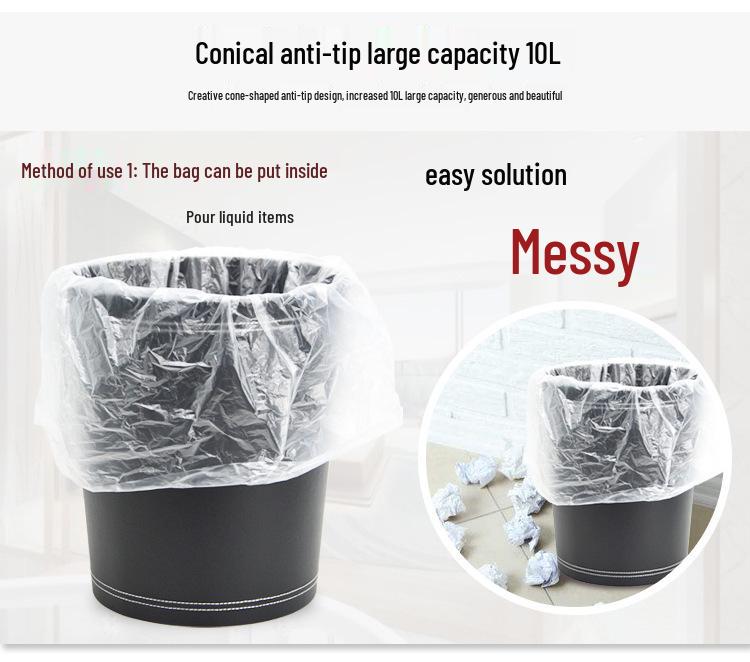Creative Leather Trash Can with Custom Options for Home and Hotel Use