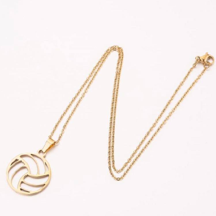 Elegant Stainless Steel Volleyball Jewelry Gift  Adjustable Neckchain Comfortable Corrosion Resistant Necklace
