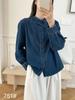 Hong Kong Style Retro Washed Denim Shirt Jacket for Women
