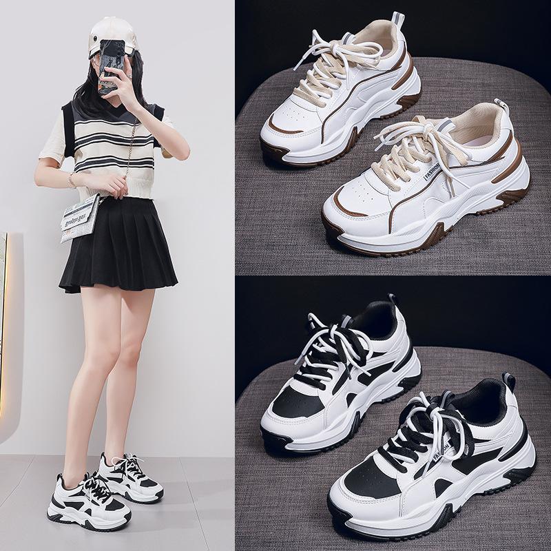 Daddy Shoes 22 Autumn New Breathable Student Casual Shoes Ins Trendy Thick-soled Heightening Sports Shoes A2