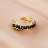 Luxury Zircon Shiny Chic Resizable Double Student Opening Rings for Woman Silver Color Gothic Finger Jewelry Wedding Party