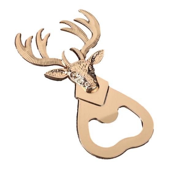 Hirschkopf Flaschenöffner, Kreativer Bieröffner mit Wortspiel "One Deer You" Bedeutung, Zinklegierung Hochzeitsmitgebsel Geschenk für Trauzeugen