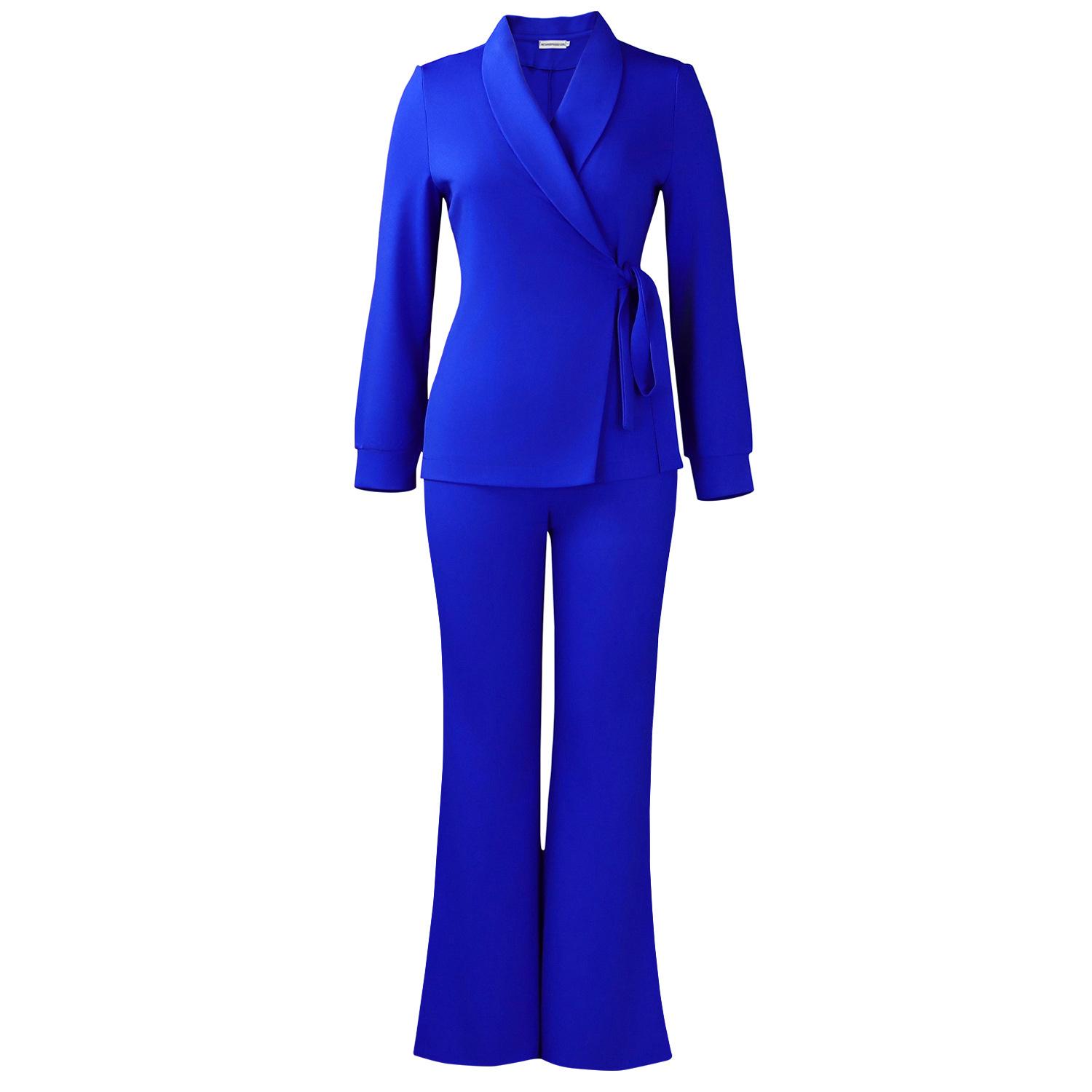 

New winter casual fashion simple temperament commuter blazer pants suit XXXL синій