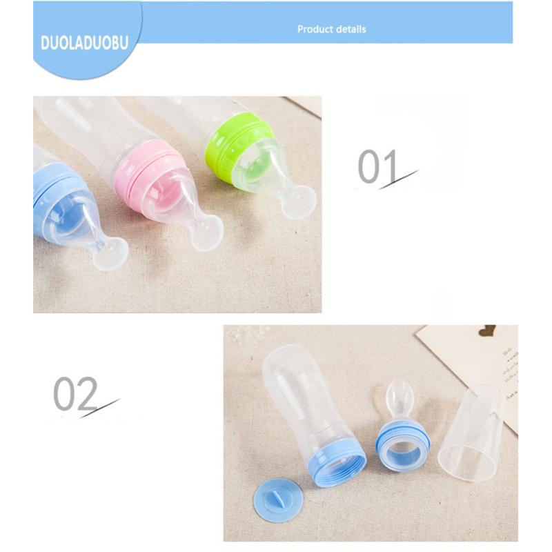 Soft Silicone Squeeze Spoon Baby Food Feeder For Infant Food Dispensing Feeding Fruit Pacifier