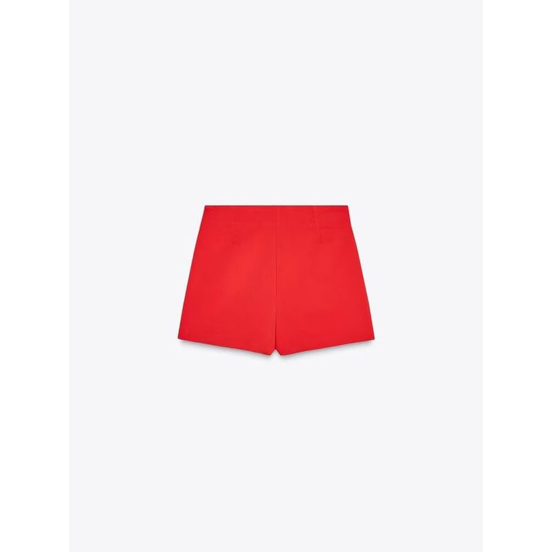 

Za2025 Summer New Women clothes Slimming Minimalist Versatile High Waist Elegant Casual Shorts 1608136 800 Red XS