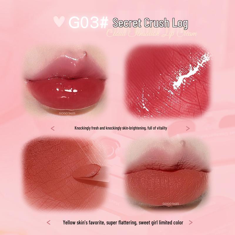Gogotales Double-Ended Lip Gloss: Long-Lasting, Moisturizing Lip Mud & Mirror Water Light Lipstick