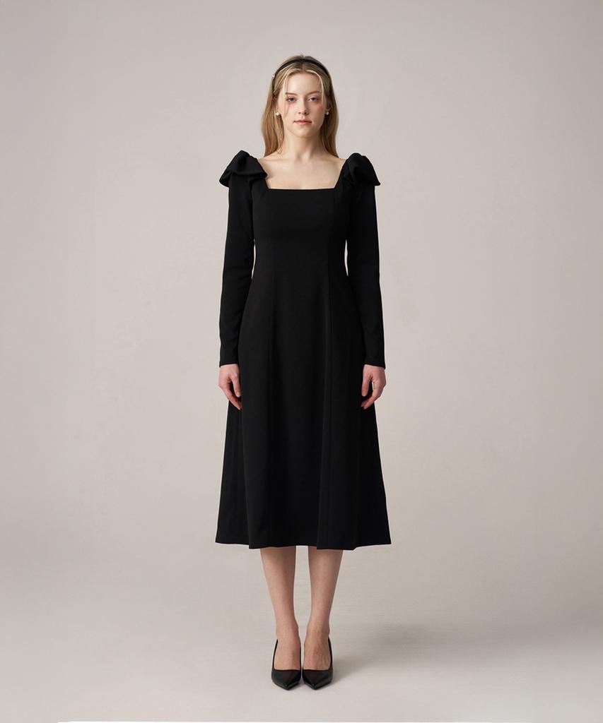 SQUSQUARE Audrey Ribbon Dress_Classic Black