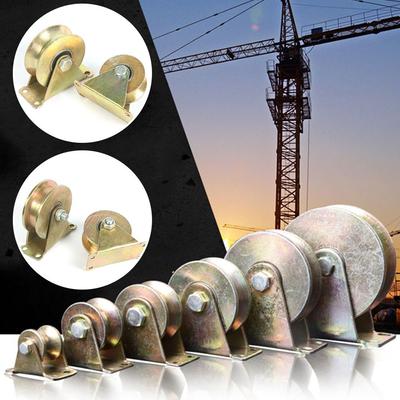 1Pcs Plating Color Bearing Pulley Rigid Caster  for Inverted Track Rolling Gate Industrial Machines