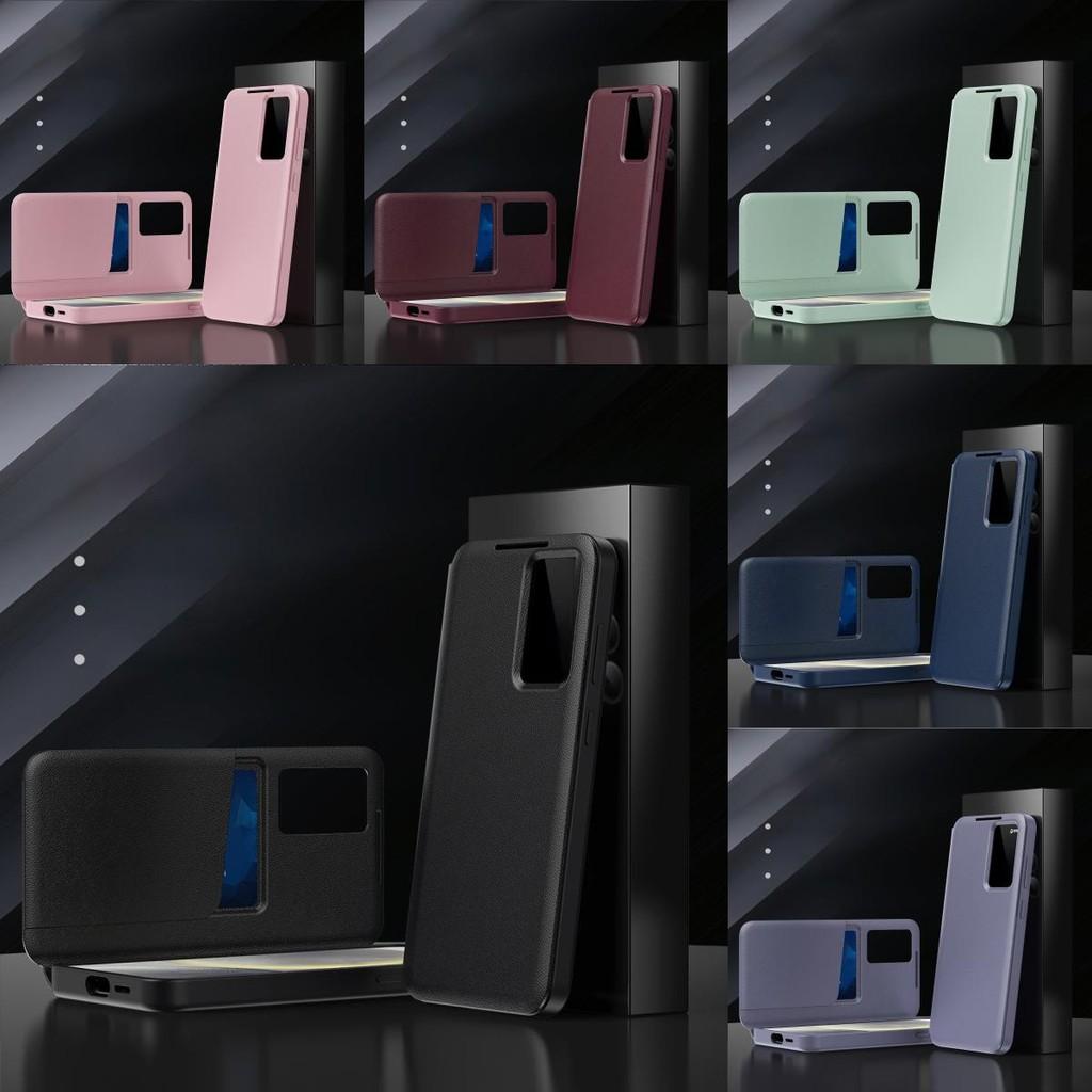 Smart View Window Leather Phone Case With Card Slot For Samsung Galaxy 5g S25