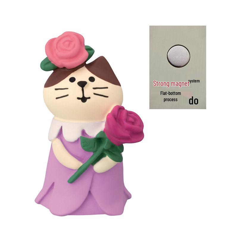 Japanese Cat Magnet: Cute Resin Sticker & Message Clip Toy for Refrigerator Decor