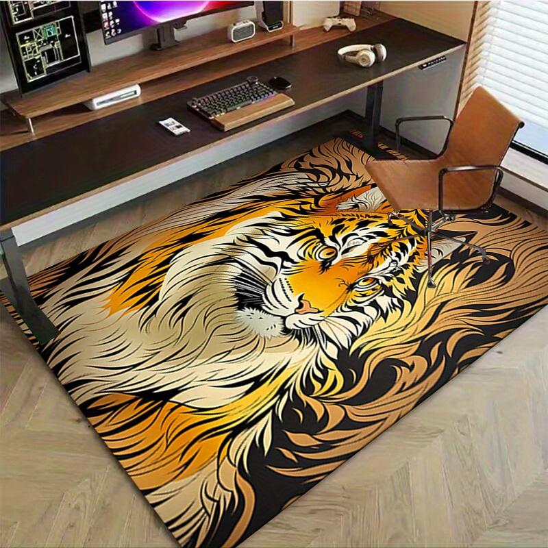 1pc. Tiger Print Rug for Home Decor, Office Carpet, Chair Cover, Outdoor Mat, Gift Idea - Vibrant Animal Design Flooring Solution