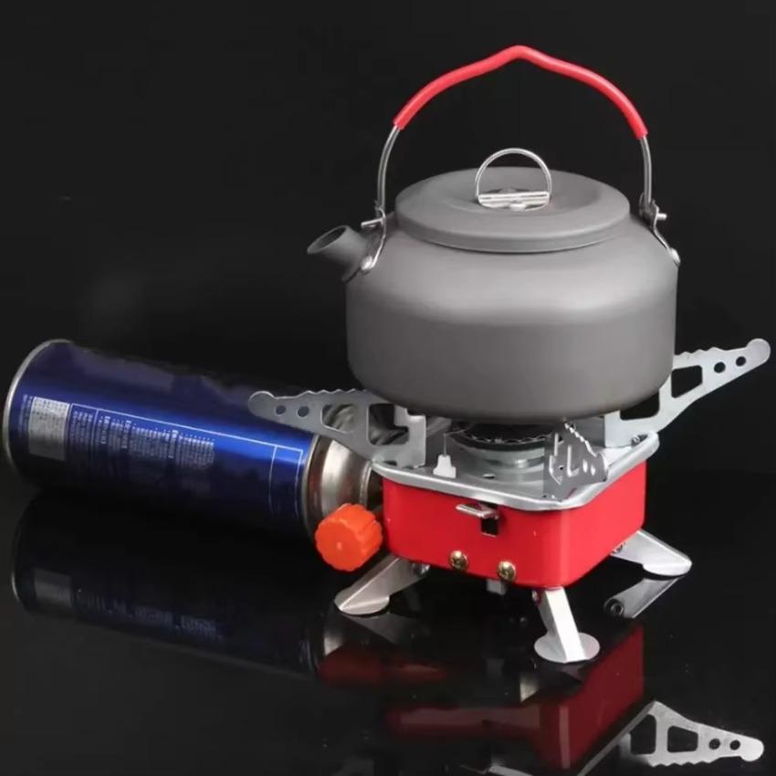 Cooking Stove Portable Outdoor Camping Combustor Cooker Cookware Travel Picnic BBQ Gas Furnace Stainless Steel Foldable Square