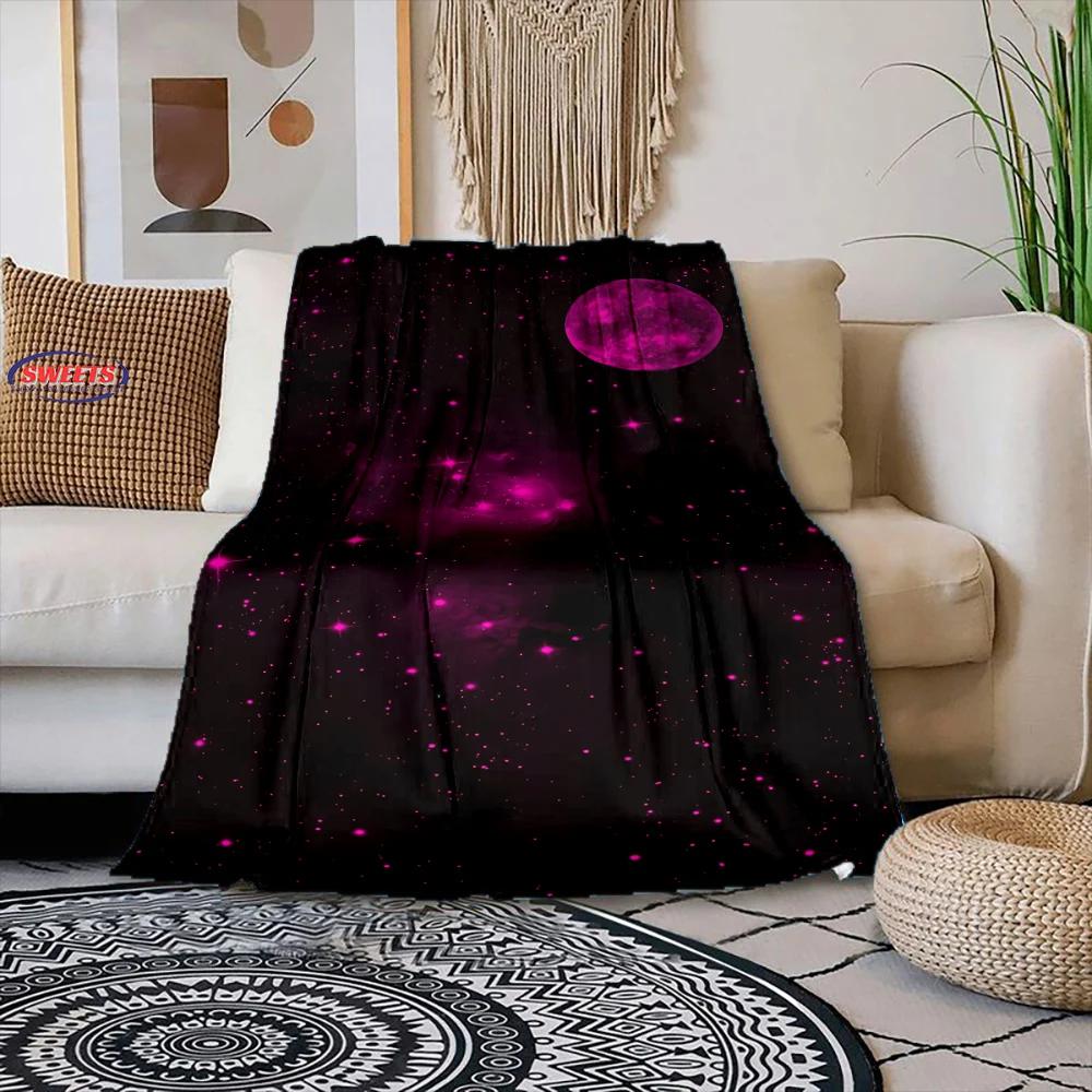 Comfortable and Soft Starry Sky Theme Blanket, Add Beauty To The Home, All Seasons, Home Office Can Be Used, Nap Camping Blanket