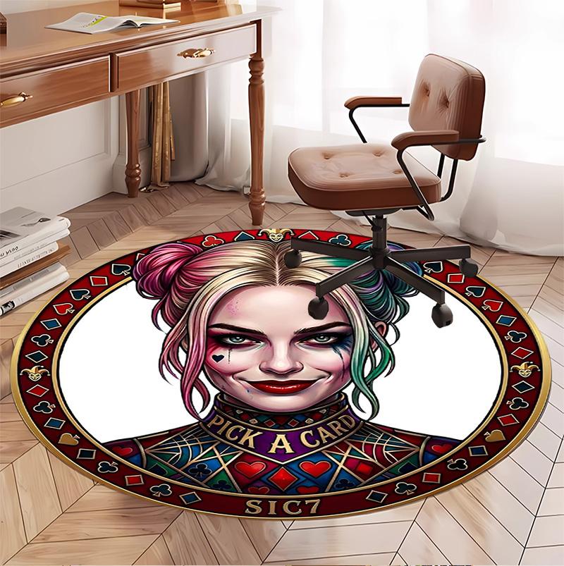 Superhero Pattern Round Rug, Indoor/Outdoor Mat, for Picnic, Gameroom, Bedroom, Office, Living Room, Home Decor Carpet, Birthday Gift