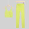 Lulu U-Back Sports Tank & 9-Point Yoga Pants Set with Bare-Feel Push-Up Bra for Women's Fitness