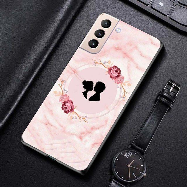 Carcasa de telefon cu flori de marmura roz pentru Samsung Galaxy S21 S20 S10 S9 S8 Plus Ultra 5g S10lite S10e S7edge S20 S21 Fe Husa moale