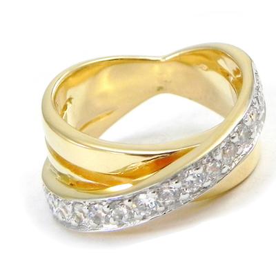 2 Tone 'Goddess' Gold Plated Ring
