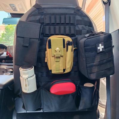 Car Seat Back Organizer Tactical MOLLE Panel Back Seat Storage Bag Universal Car Seat Cover Protector Multipurpose