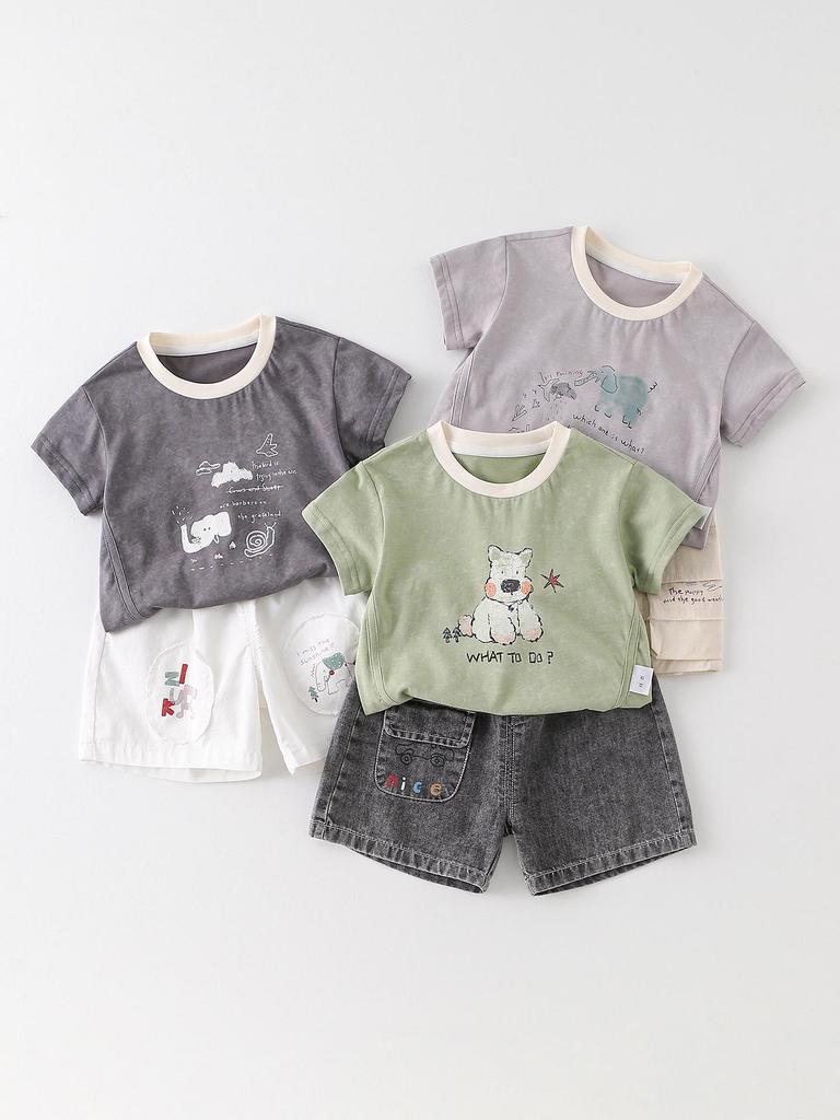Sommer Cartoon T-Shirt für Jungen - Super Süßes Kurzarm Oberteil aus reiner Baumwolle