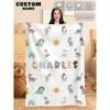 1 Piece Of Personalized Name Custom Blanket Cartoon Cute Icon Flannel Blanket Comfortable Soft And Warm Suitable For All Ages