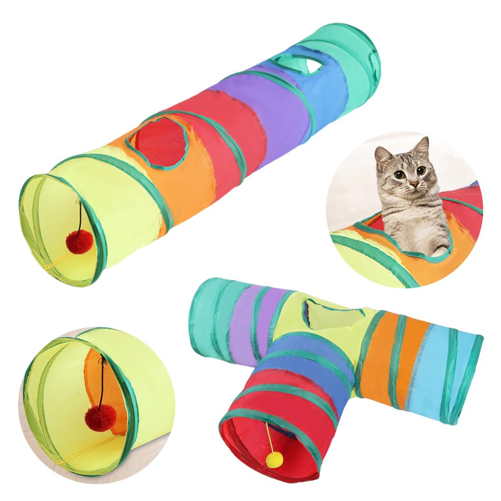 Rabbit Tunnel Toy Collapsible Cat Tubes Shape S Pet Toys Play Tunnel for Cats Kittens Rabbits Puppies