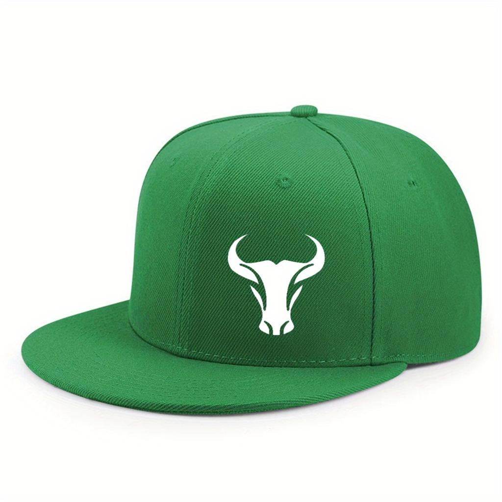 Bull Patterned Baseball Cap Lightweight And Unisex Adjustable Outdoor Sports And Leisure Hat Hip Hop Style Daily Wear