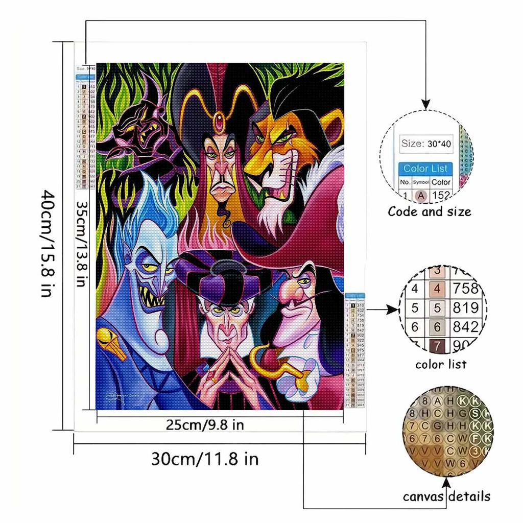 5D Diy Diamond Painting A Cunning and Treacherous Villain Full Drill Rhinestones Mosaic Embroidery Handmade Products Home Decor Gift