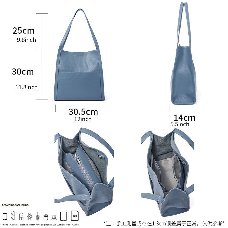 Leather Women's Bags, New Large-capacity Tote Bags, High-end Simple Commuting Shoulder Bags, Versatile Fashion Women's Bags