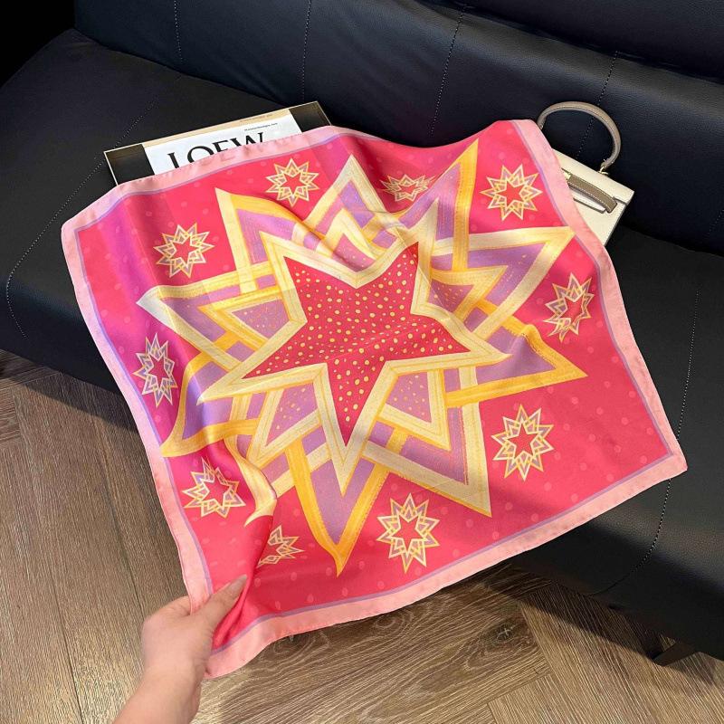New 71 * 71cm Korean version small square scarf women's silk scarf spring and summer thin sunscreen scarf neck protection tied bag headband scarf