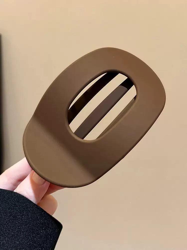 Vintage Abalone Curved Hair Clip - Large Duckbill Claw for Women's Updo, Gentle On Hair