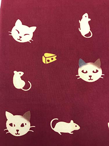 Edoten Etchu Fundoshi (Loincloth) Made In Japan, 100% Cotton, Tenugui Pattern, Stylish Japanese Pattern, Men's, One Size Fits All, Cat and Mouse Desig