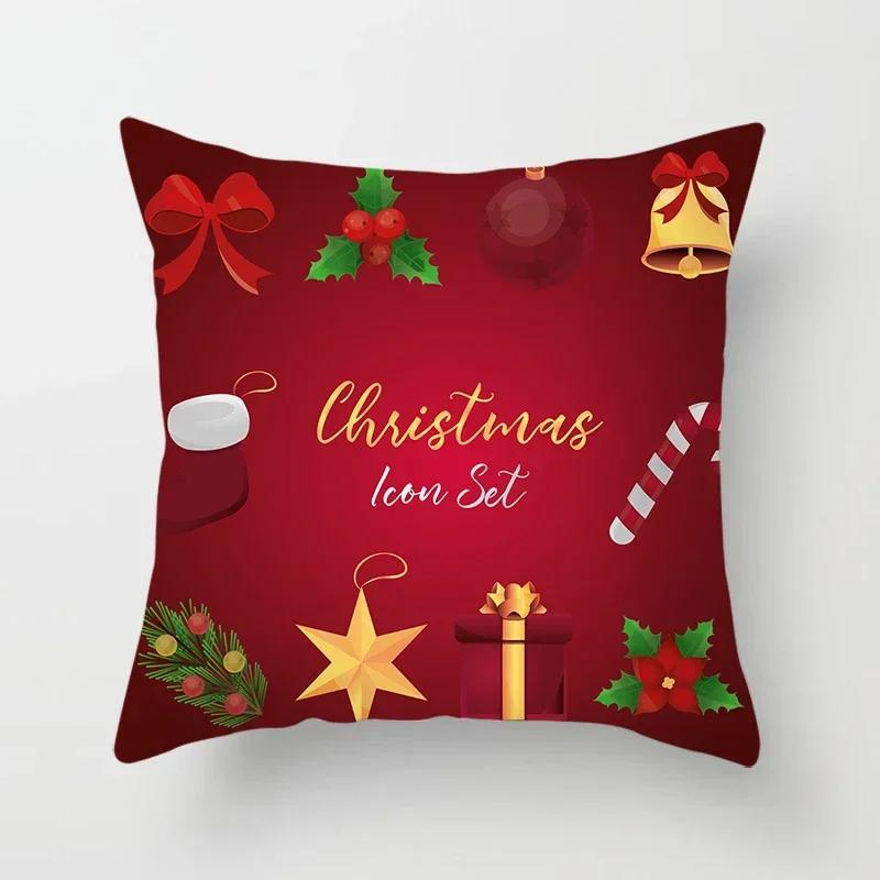Christmas Cushion Covers Christmas Candy Print Pillow Cases Hotel Party Decoration Pillow Cases Christmas Decorations