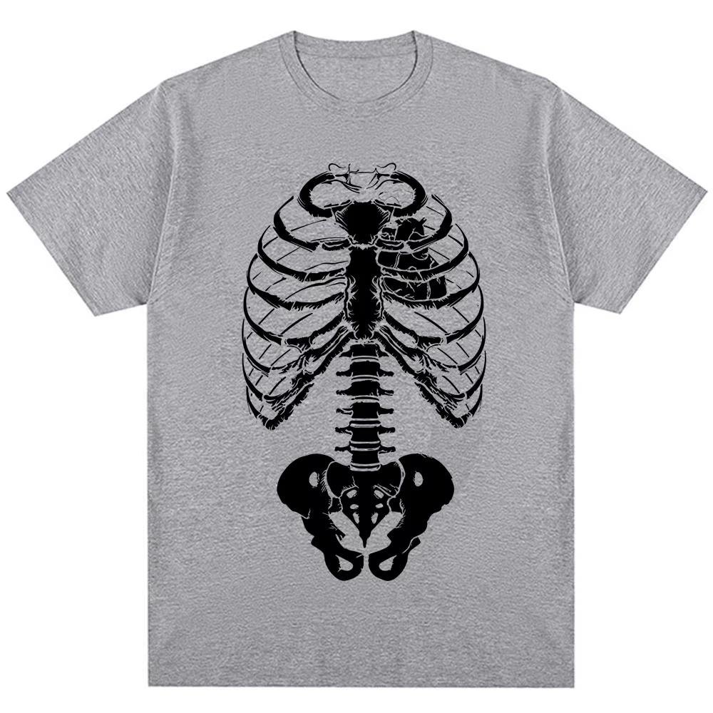 2026 Summer Fashion Trendy Tee Vintage Skeleton Graphic Gothic Punk Print T Shirt Men Women Fashion Harajuku Short Sleeve Y2k Oversized T-shirts