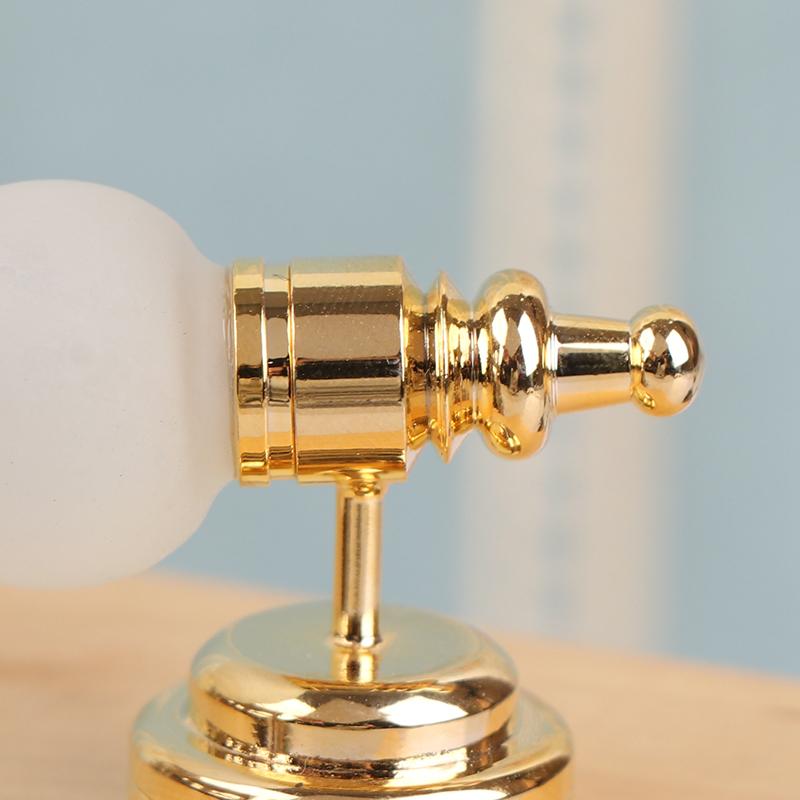 1/12 Dollhouse Round Wall Lamp Led Bedside Light Dollhouse Furniture Decoration Dolls House Living Scene Decor Accessories