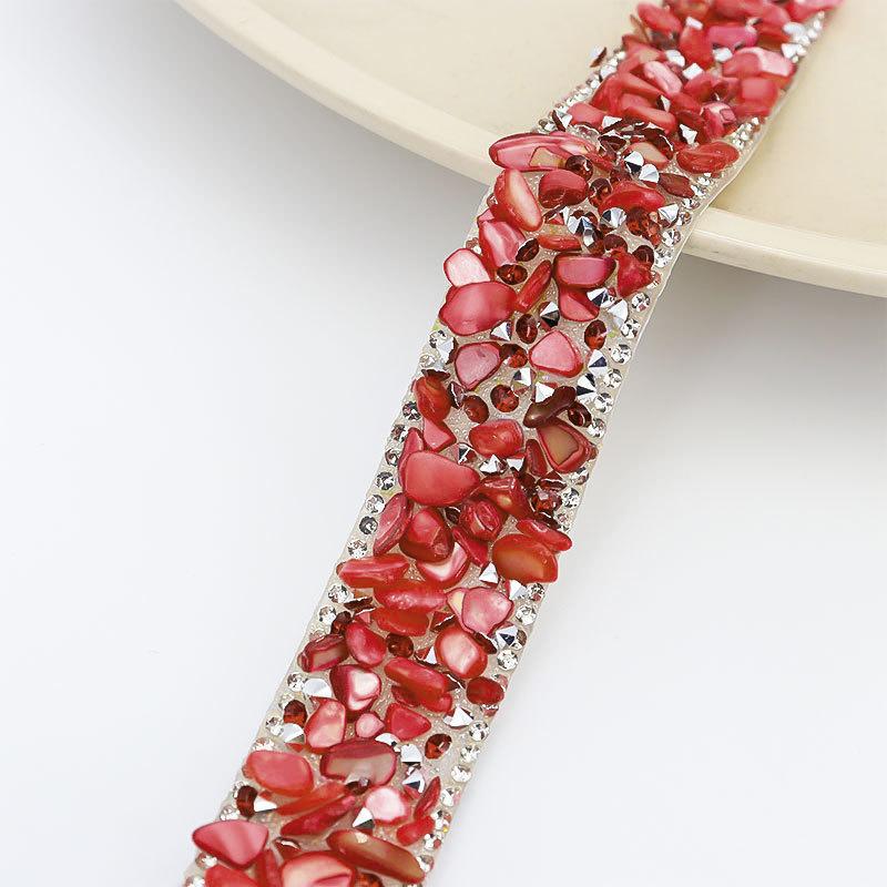 1yard/roll Self-Adhesive Rhinestone Trim Tape 2cm Wide Colorful Crystal Decor for Bridal Dress/Phone DIY Craft Sewing Accessory