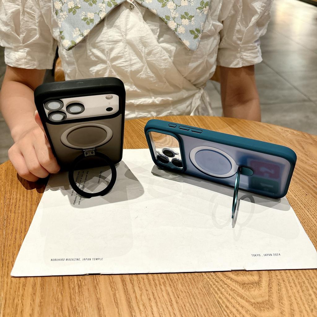 Applicable To iPhone11ProMax Skin Feeling Mobile Phone Case Metal Magnetic Suction Bracket Apple 11 Comes with Lens Case