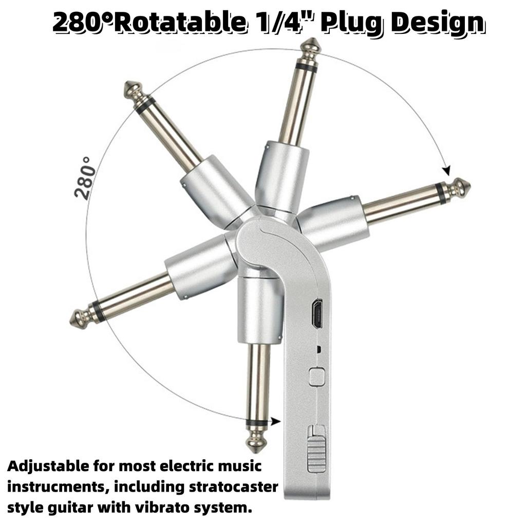 WP-1 2.4G Wireless Transmitter Receiver /4 Channels/Low Latency/30M Transmission Range/Plug and Play/for Electric Bass
