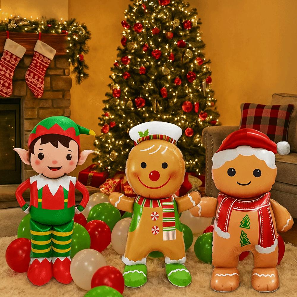 Stehende Weihnachts-Folienballons Lebkuchenmann Weihnachtsdekoration Partyzubehör