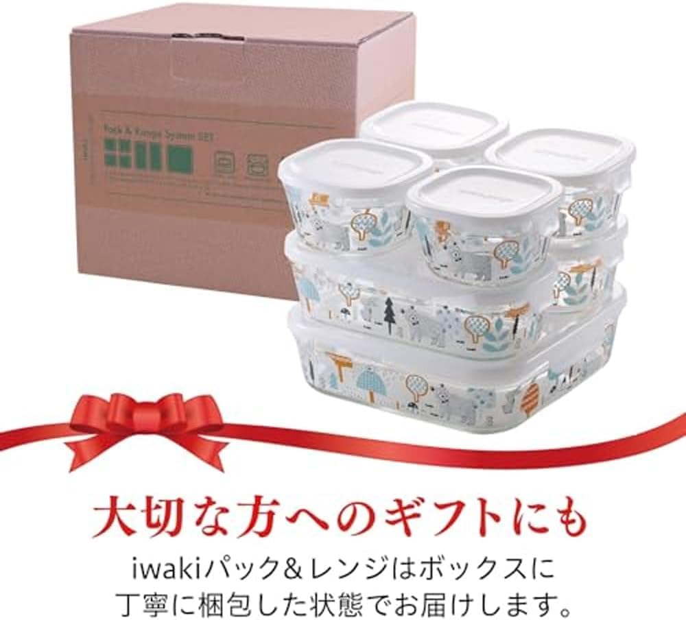 iwaki Glass Storage Shinji Kato no Naka System Pack Heat-Resistant Container, "Mori de" Set, & Range, PS-PRNSNE7