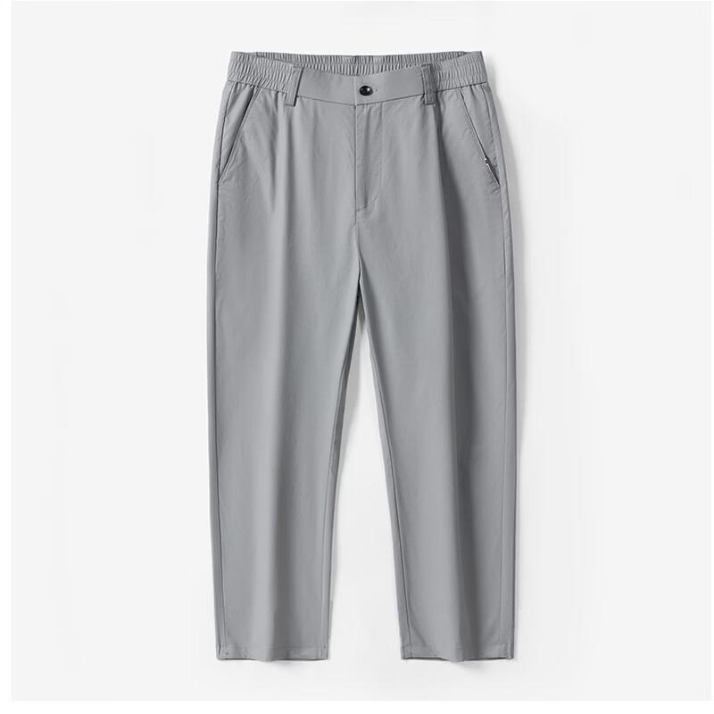 Men's Business Casual Straight Cropped Pants