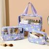 Women's Makeup Bag  3pcs Set Macaron Printed Wash Bag Travel Essential Portable Storage Bags Waterproof Cosmetic Bag Bath Bags
