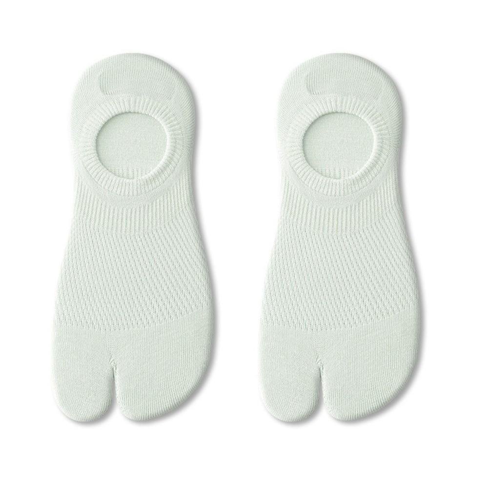 Cotton Split Toe Boat Socks Low Cut Two Toe Socks Casual Invisible Tabi Socks Sports зелёный