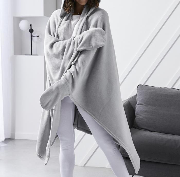 Plaids - PROMO LINGE - Polyester - 165x115cm - Steel